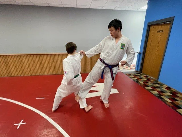 Sparring interaction of two students. 