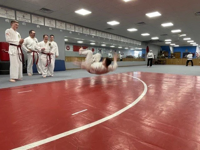 Air on a backward break fall