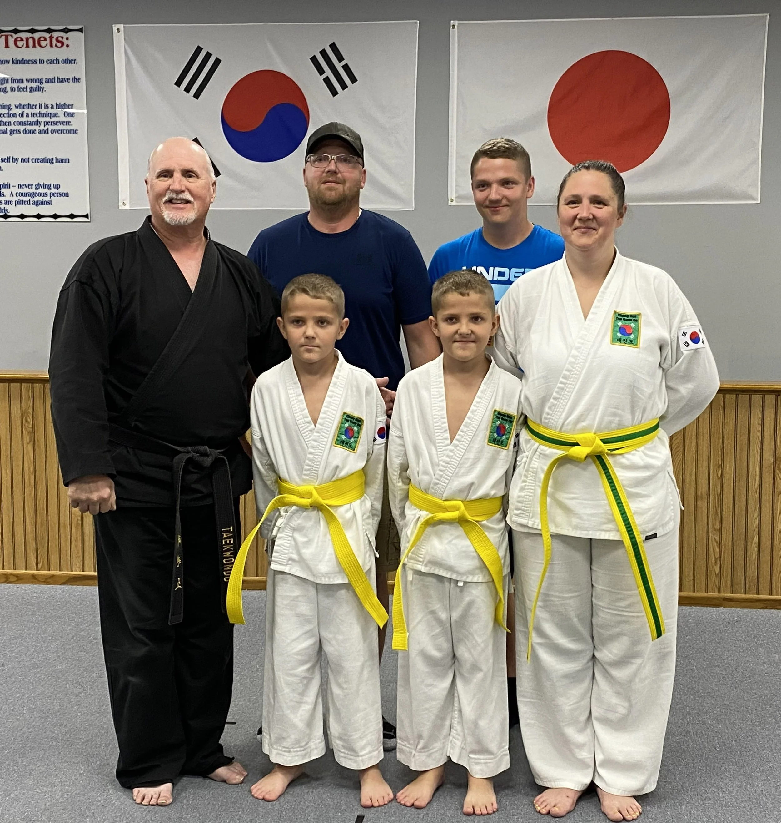 a dojang family at test