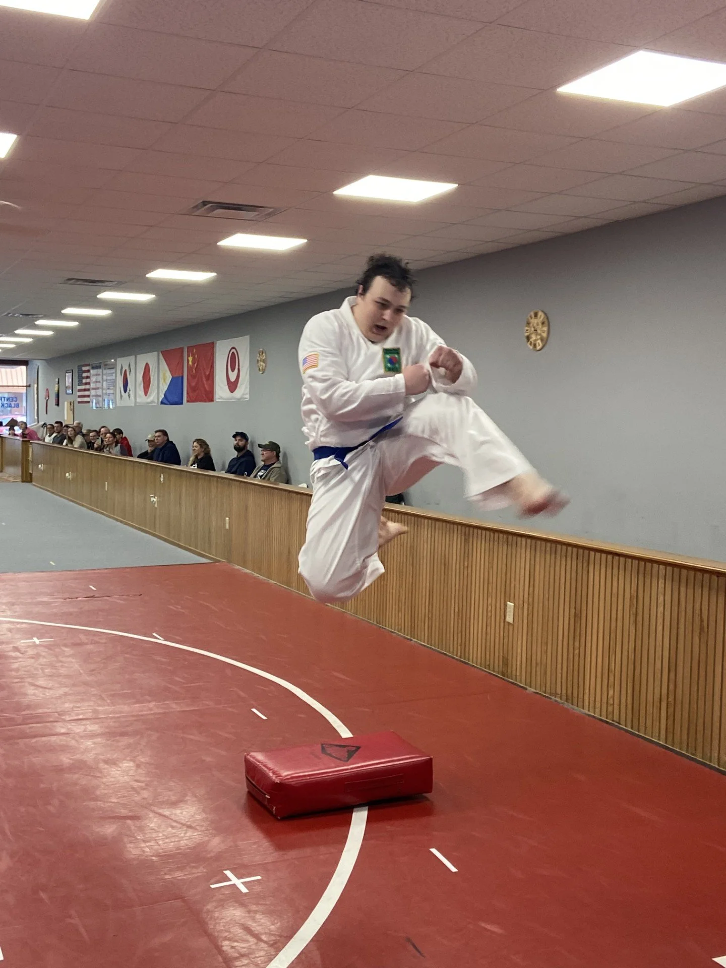 Flying kicks in test