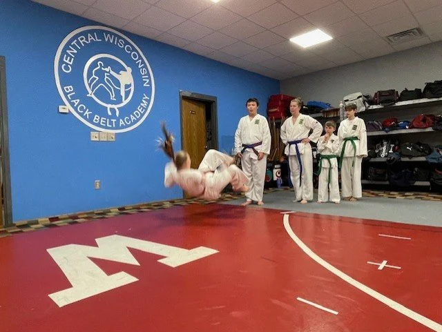 Backward break fall all in. 