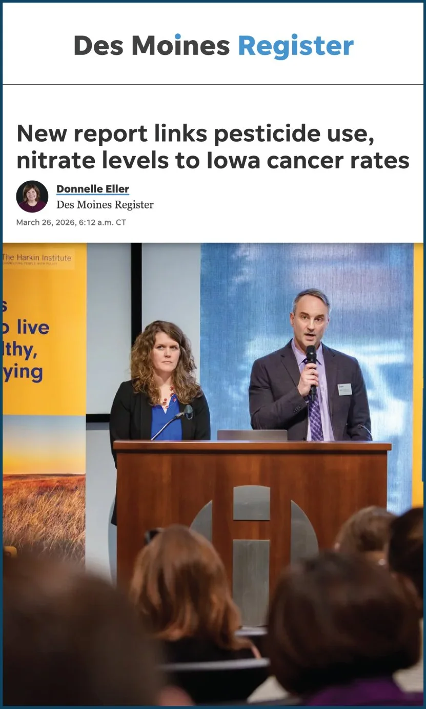 New report links pesticide use, nitrate levels to Iowa cancer rates