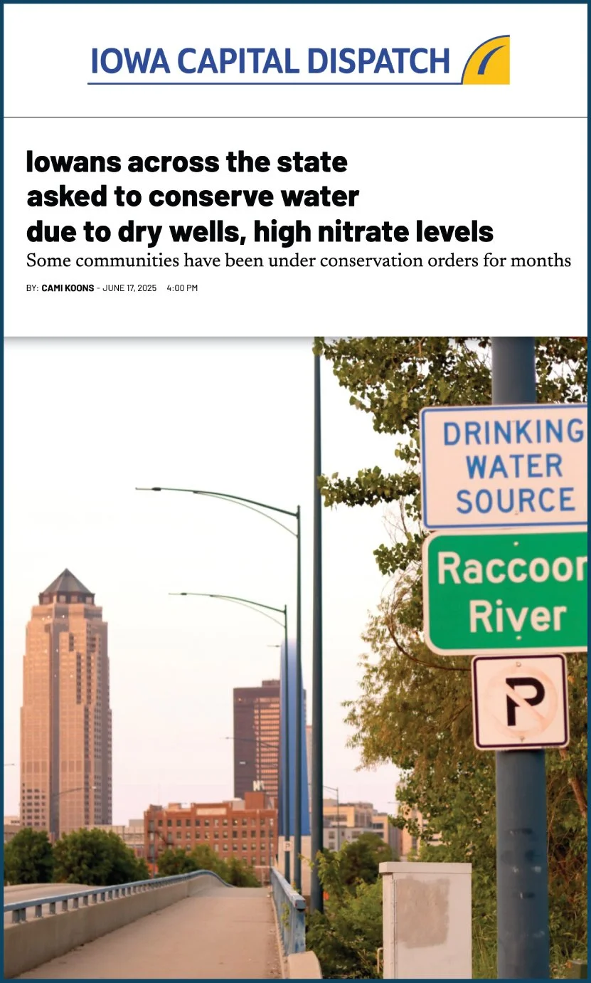 Iowana across the state asked to conserve water due to dry wells, high nitrate levels