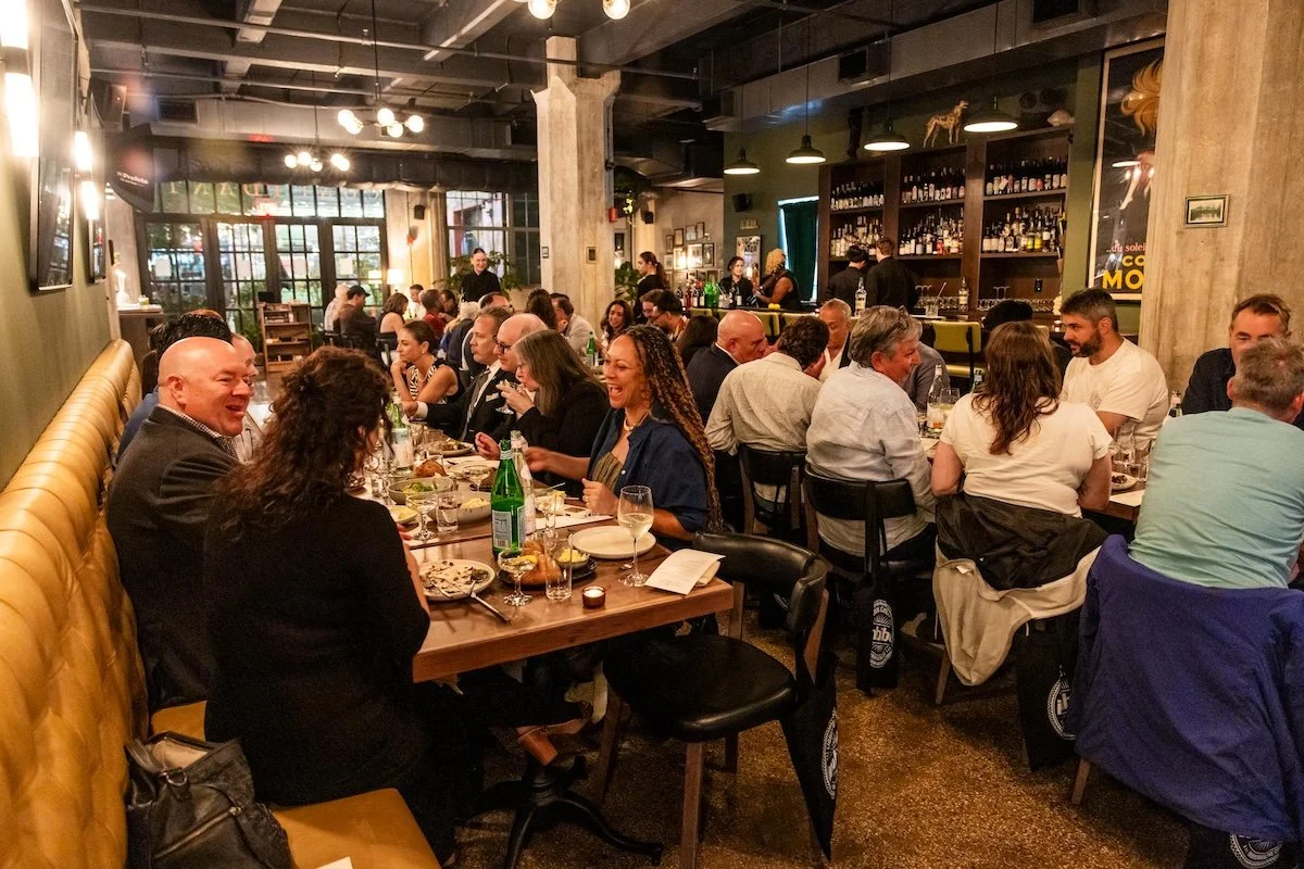 Guests dining at Martini Expo dinner series.