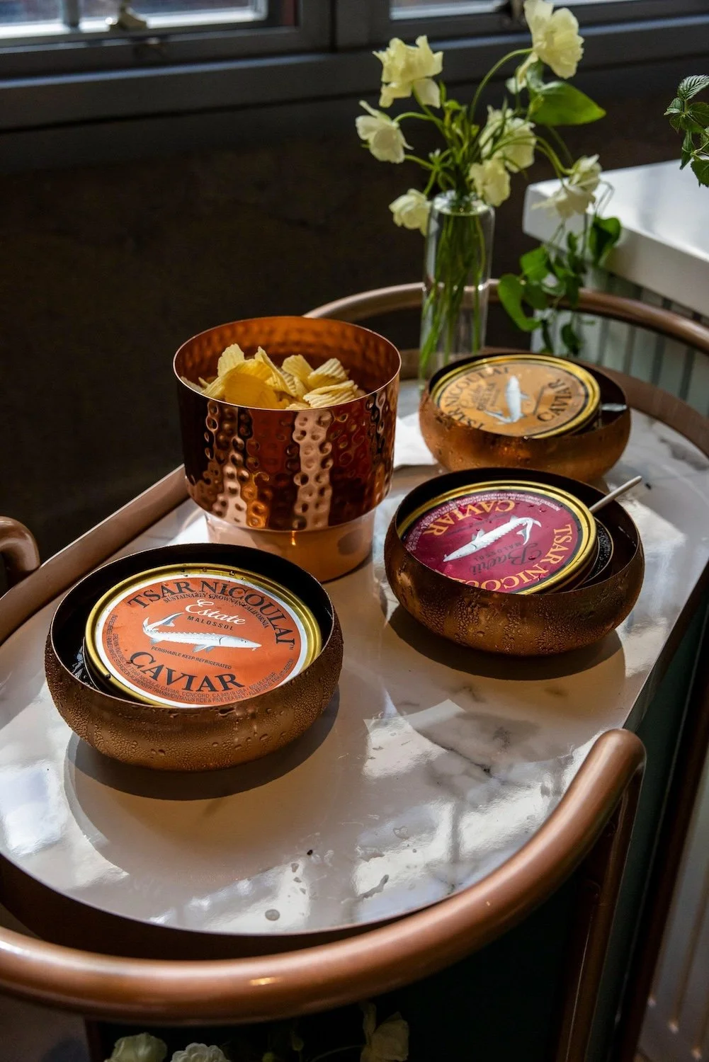 Caviar tasting at Martini Expo.