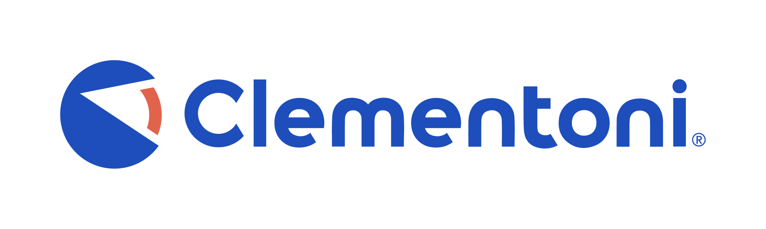 Clementoni logo with a blue circle, black and red segments, and the word 'Clementoni' in blue text.