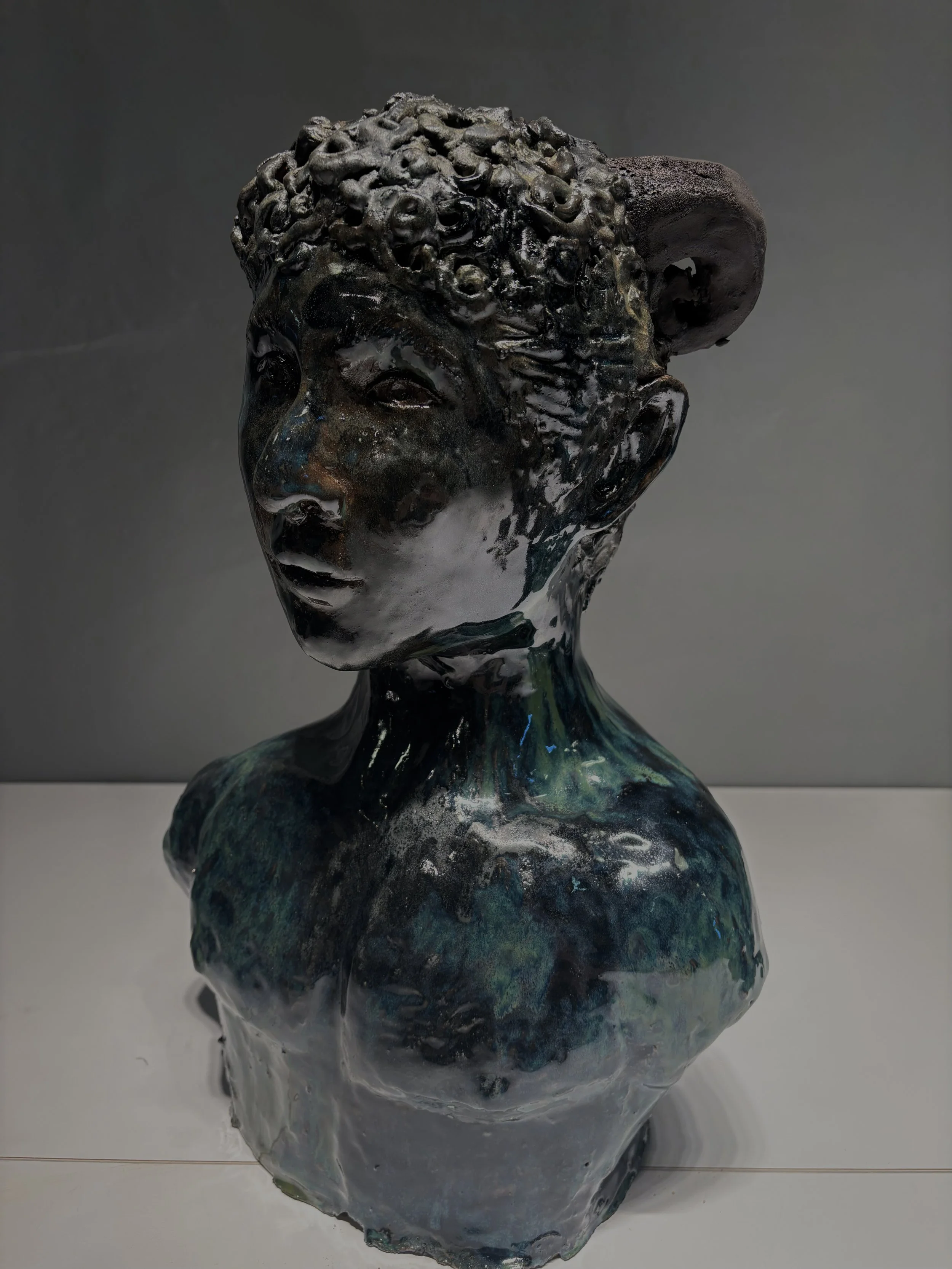 Faun Fidel,
18 x 13 x 8 in, Clay, 2025
 
