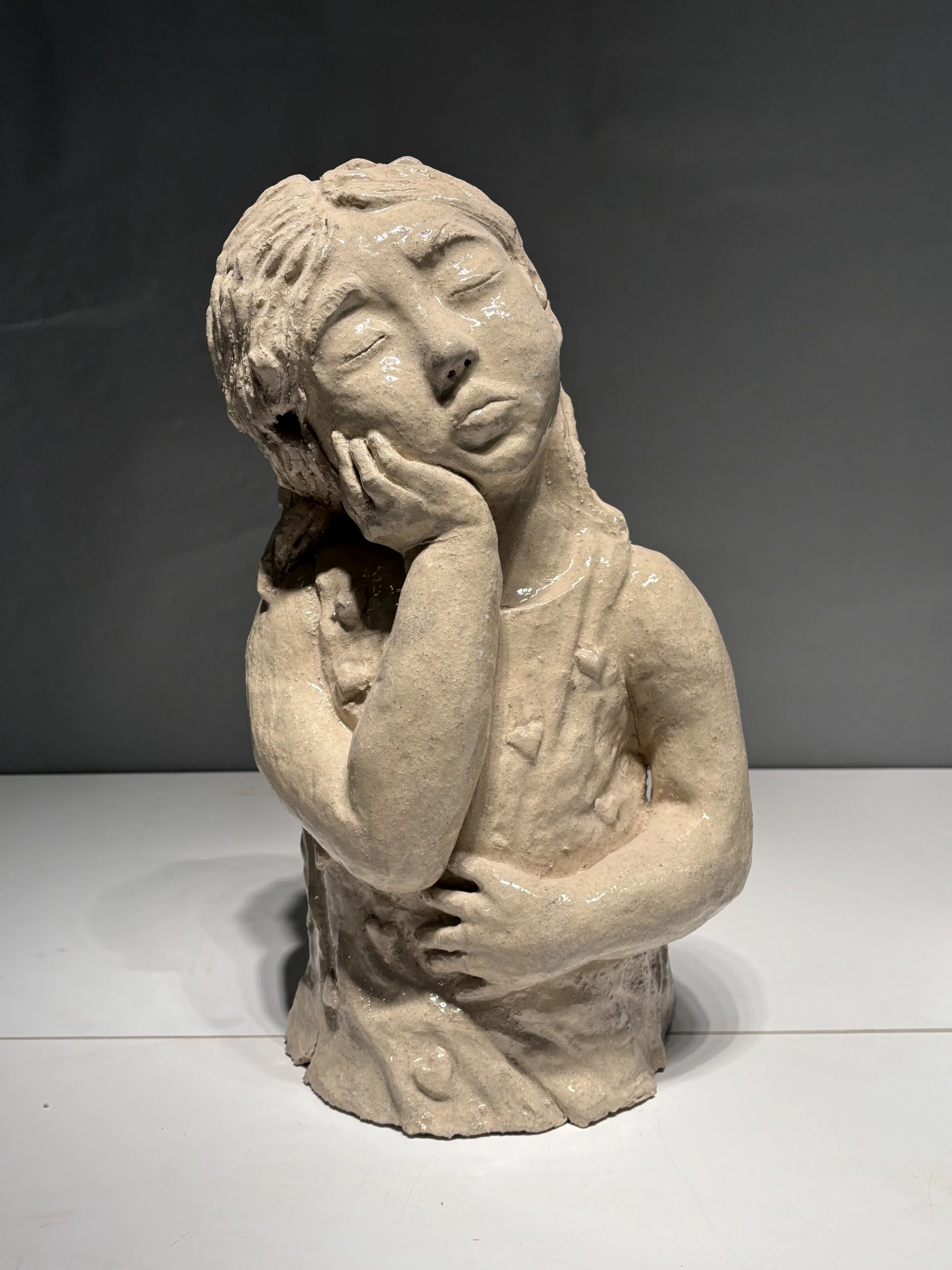 Sleeping Girl, 
20 x 9 x 8, Clay, 2023
