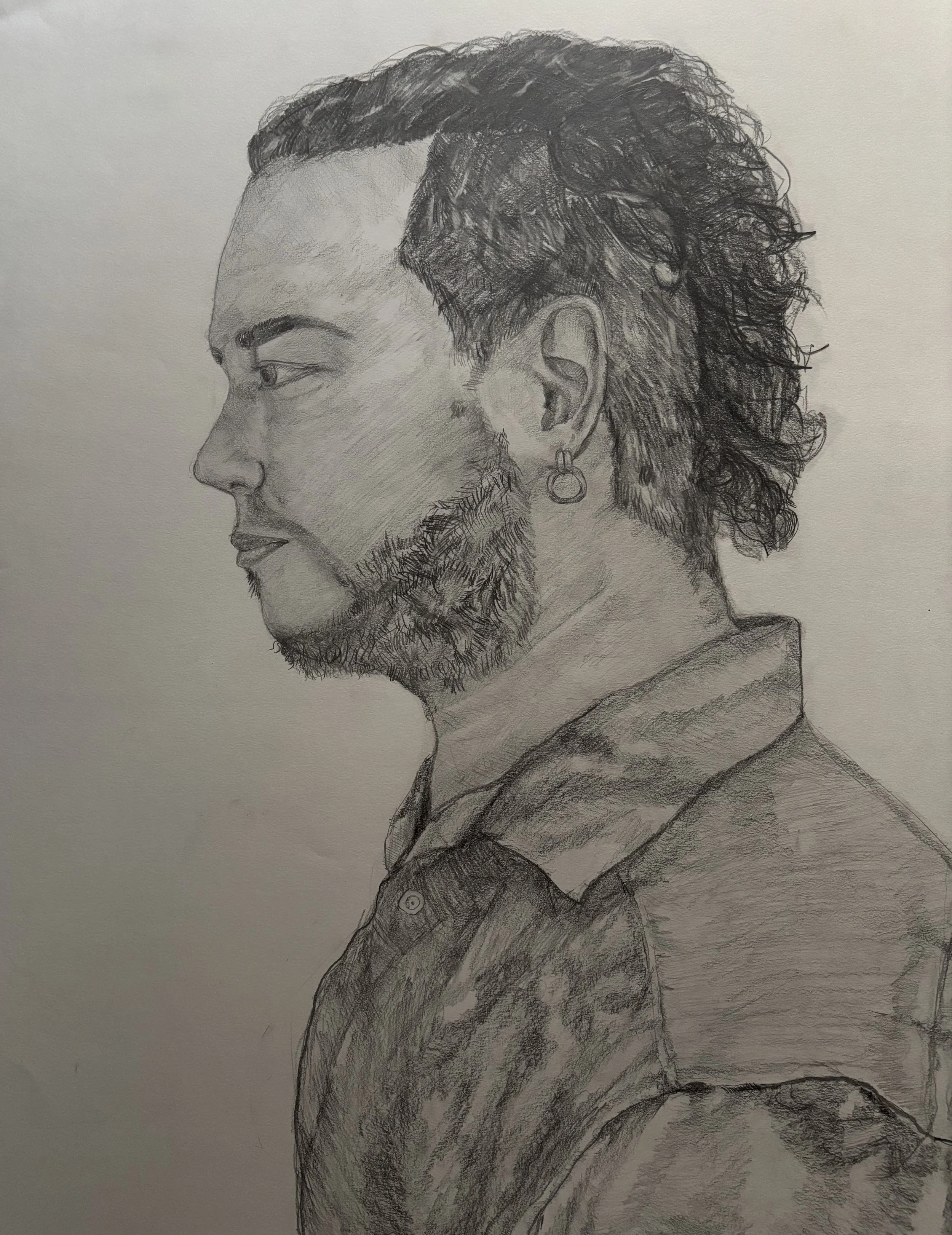 Tony,
Graphite, 18 x 24, 2024 
