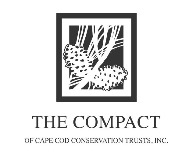 Logo of Cape Cod Conservation Trust featuring a pine cone and pine needles with the text 'THE COMPACT of Cape Cod Conservation Trusts, Inc.' underneath.