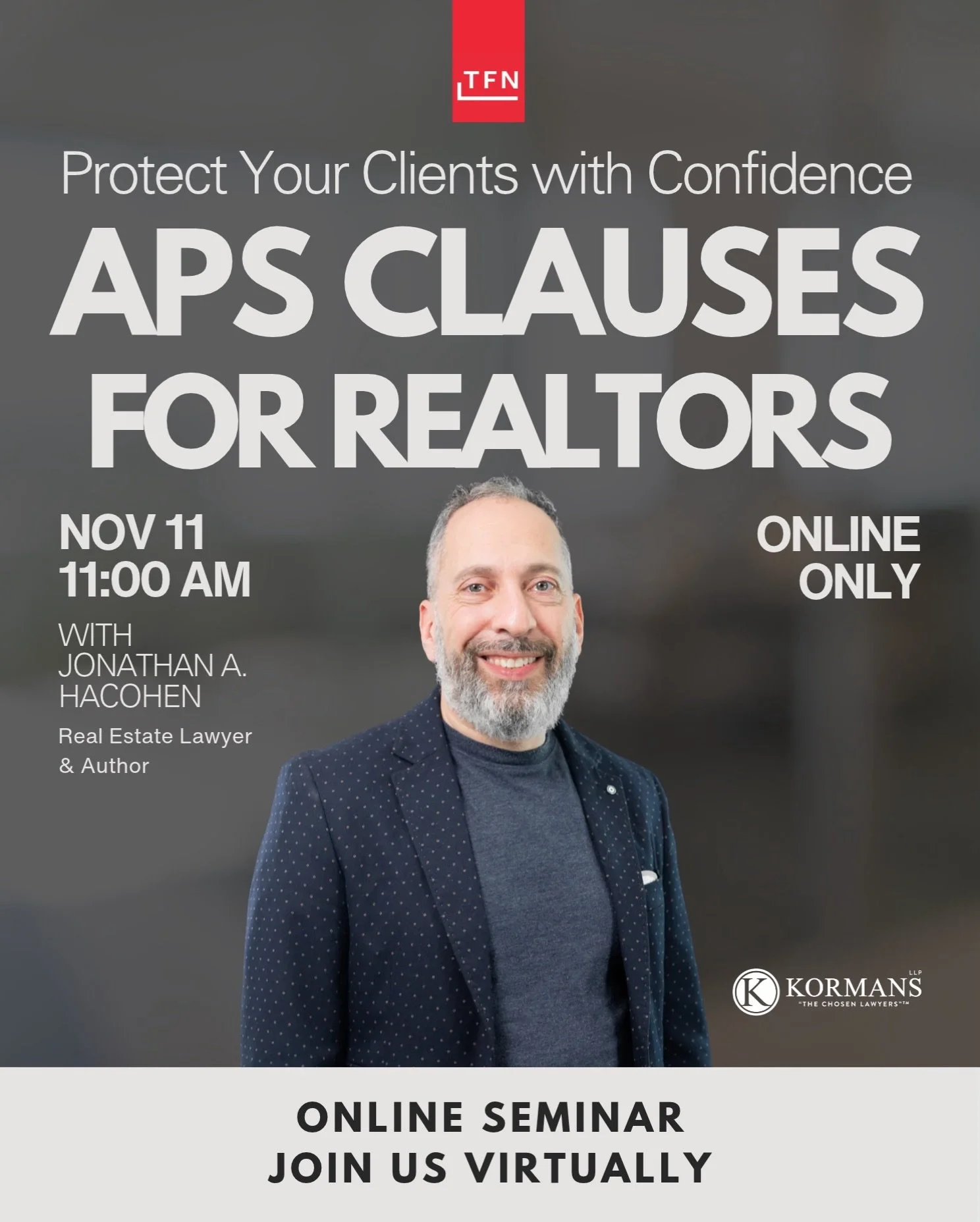 📣 Our good friend @chosenlawyer is back with an online course on APS clauses every Realtor should understand! 
💡 Joined him before? You know he always delivers. 
🗓️ November 11 ⏰ 11:00 AM&ndash;12:00 PM 💻 Online