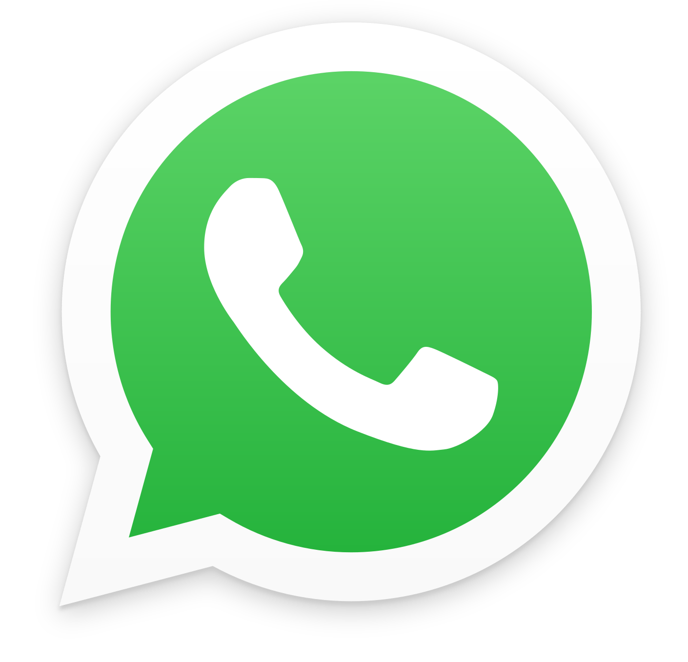 WhatsApp logo with a green speech bubble and a white telephone handset inside.