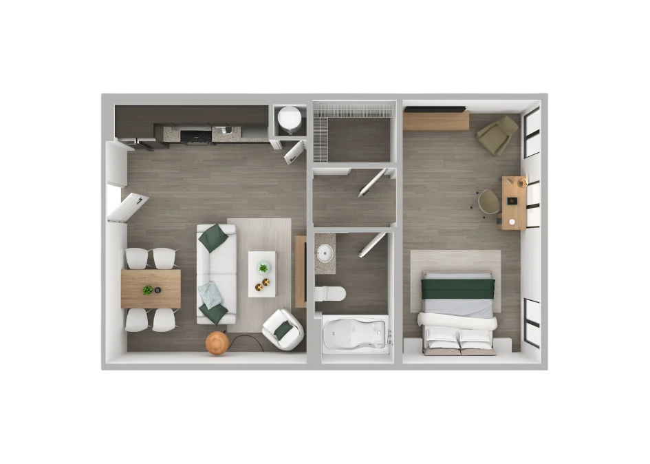 A2B | 1 Bed 1 Bath 559 Sq. Ft.