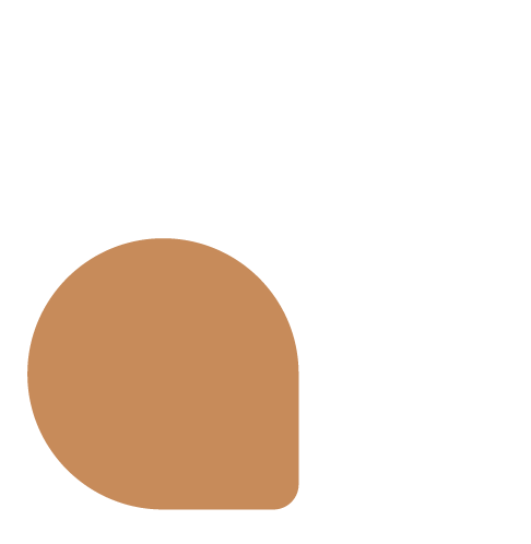 Abstract minimalist logo with black, white, and brown shapes.