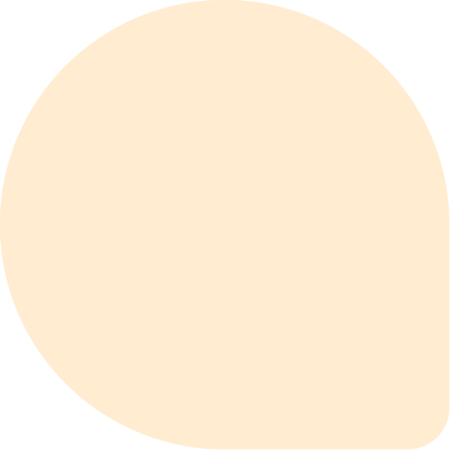 A blank, beige-colored speech bubble on a white background.