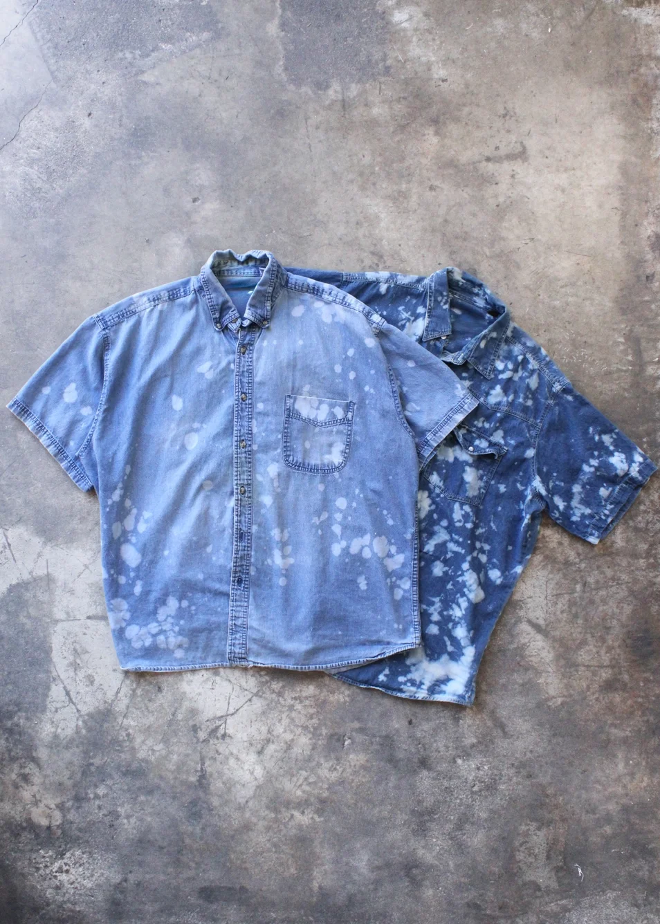"The Dave" Bleach Splatter Denim Shirt
