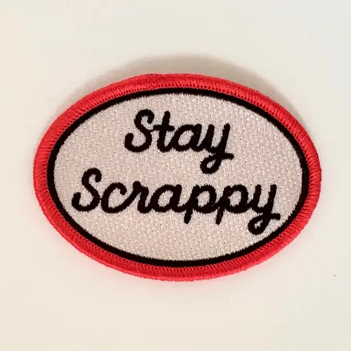 Stay Scrappy Vintage Style Embroidered Iron On Patch (Copy)