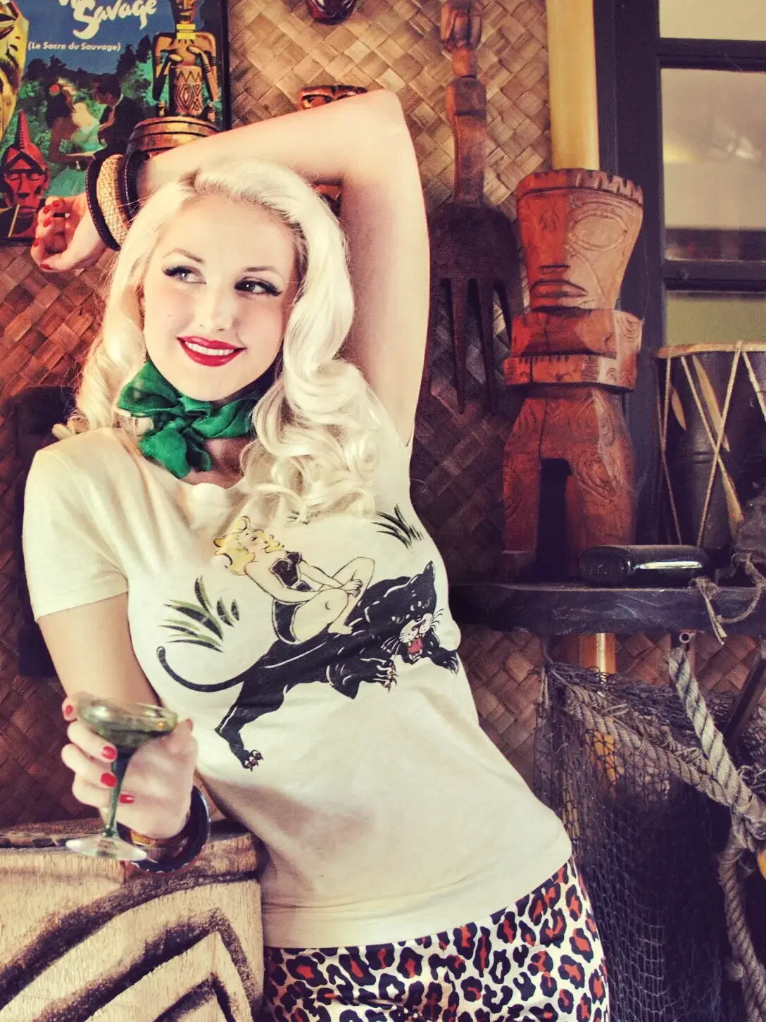 Panther Queen Fitted Tee in Ivory