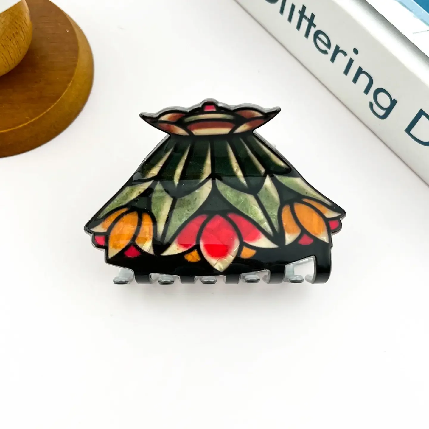 Stained Glass Lamp Shade Acrylic Hair Claw
