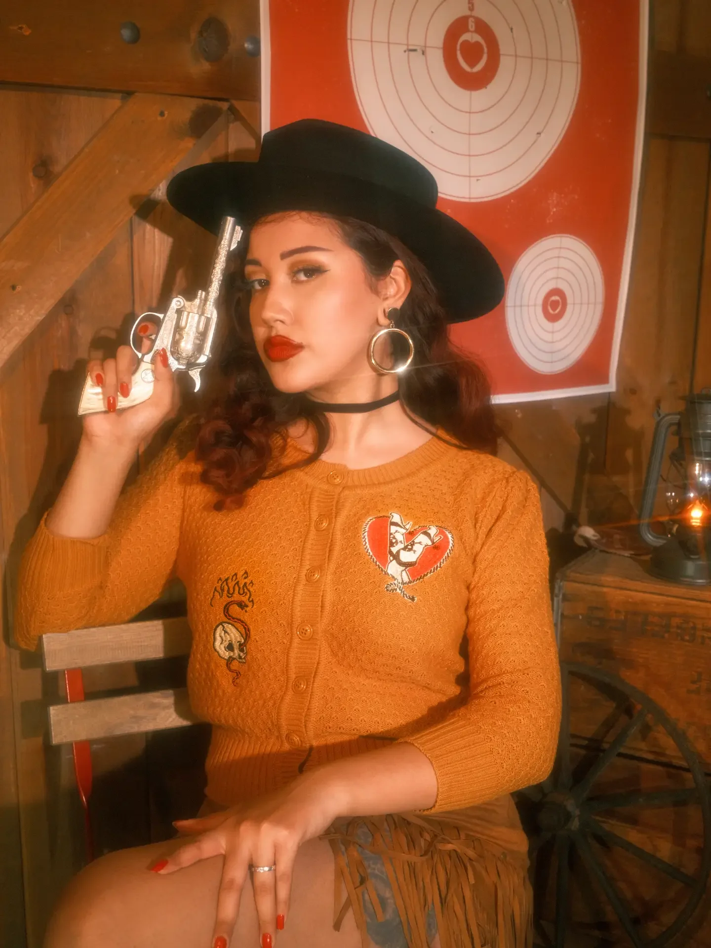 Cowgirl Crush Cropped Cardigan in Bronze