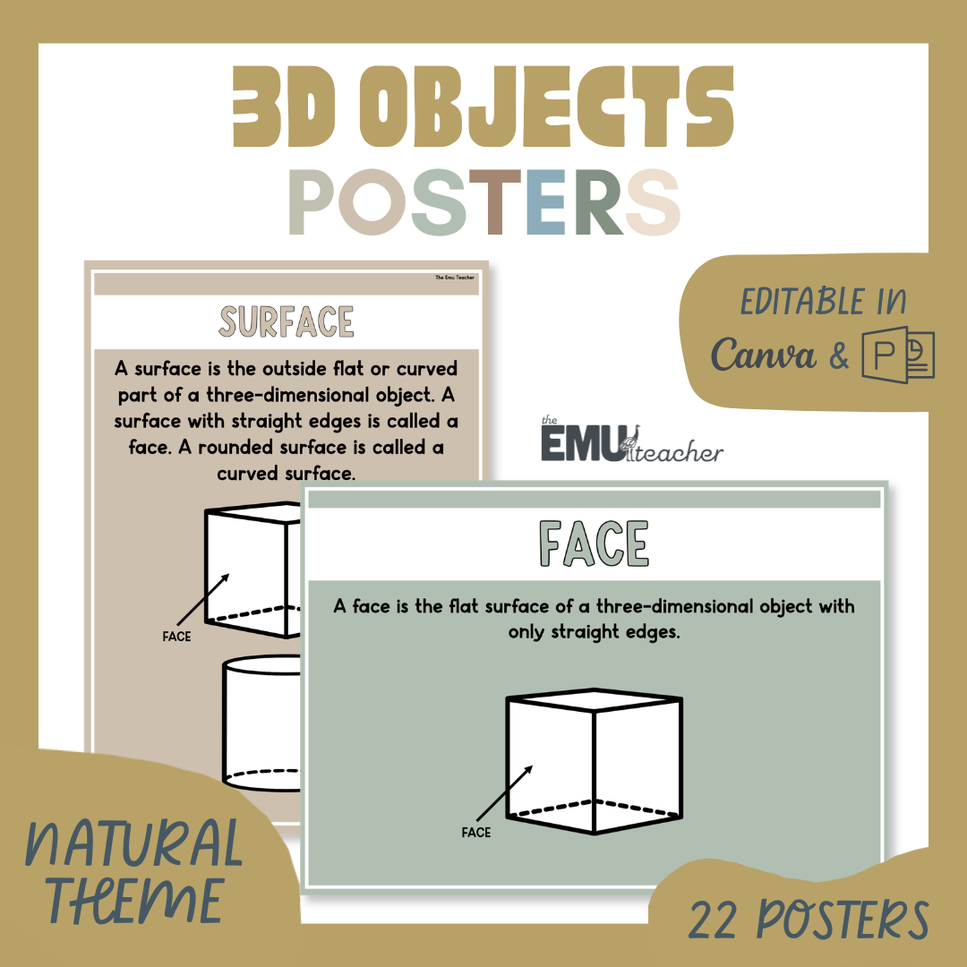 3D Objects Posters Natural