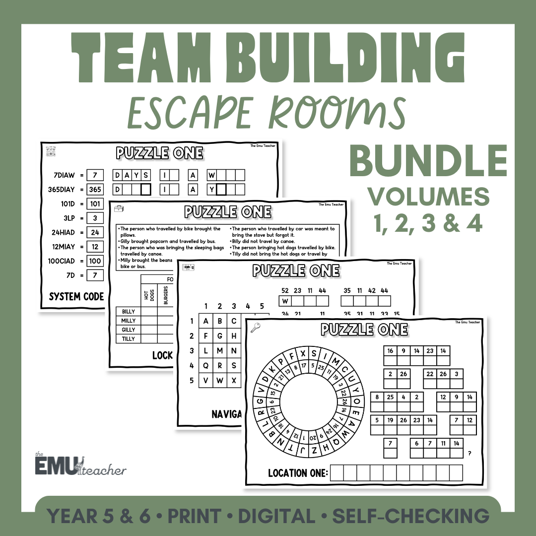 Year 5 & 6 Team Building Escape Room Bundle | Back To School Activities