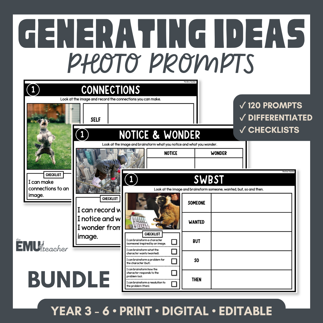 Generating Ideas Picture & Photo Prompts Bundle | Story & Narrative Writing Activities