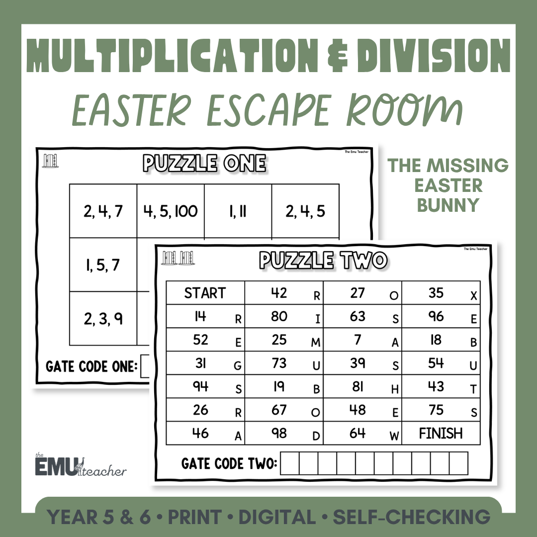 Easter Multiplication & Division Escape Room | Year 5 & 6