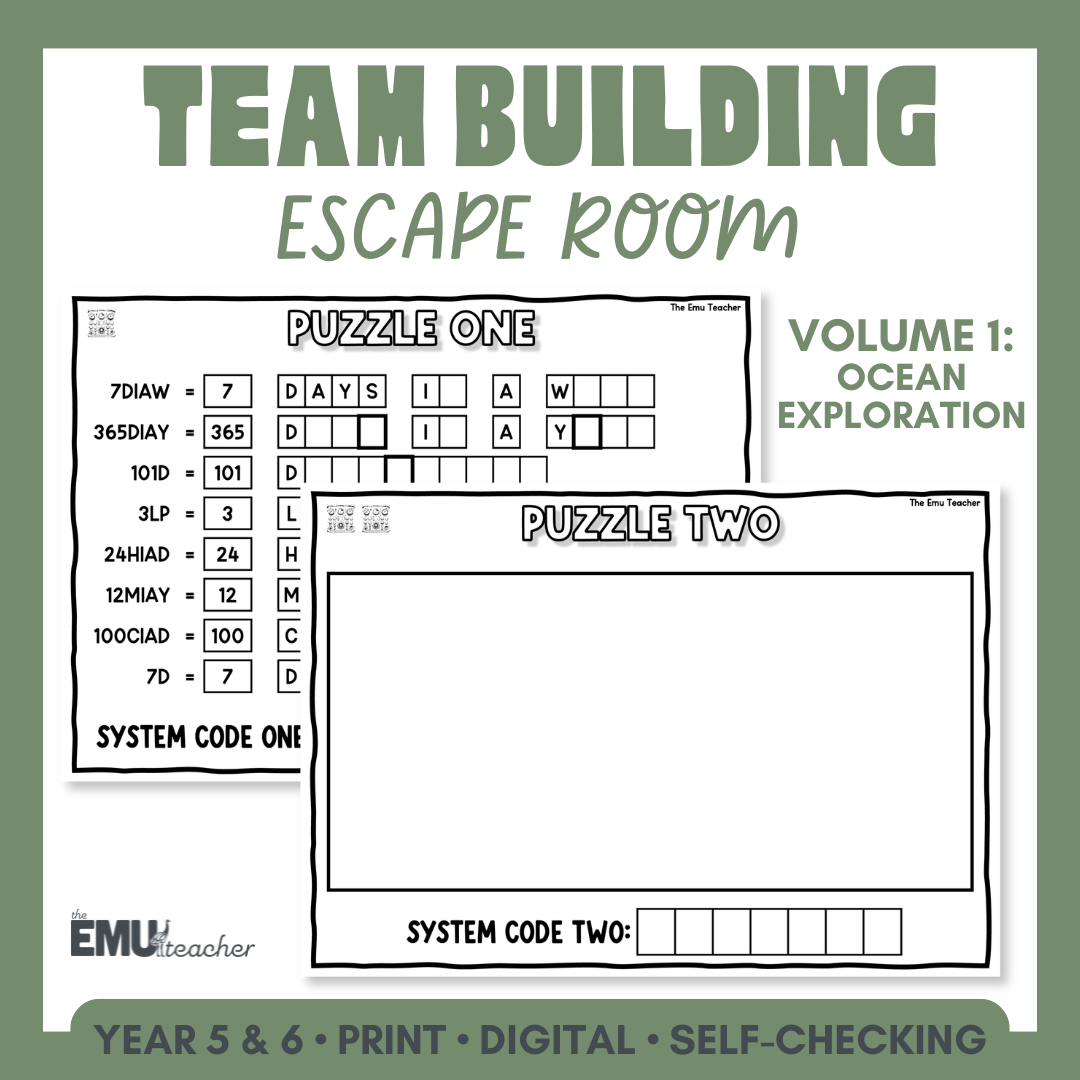 Year 5 & 6 Team Building Escape Room | Back To School Activities Volume 1