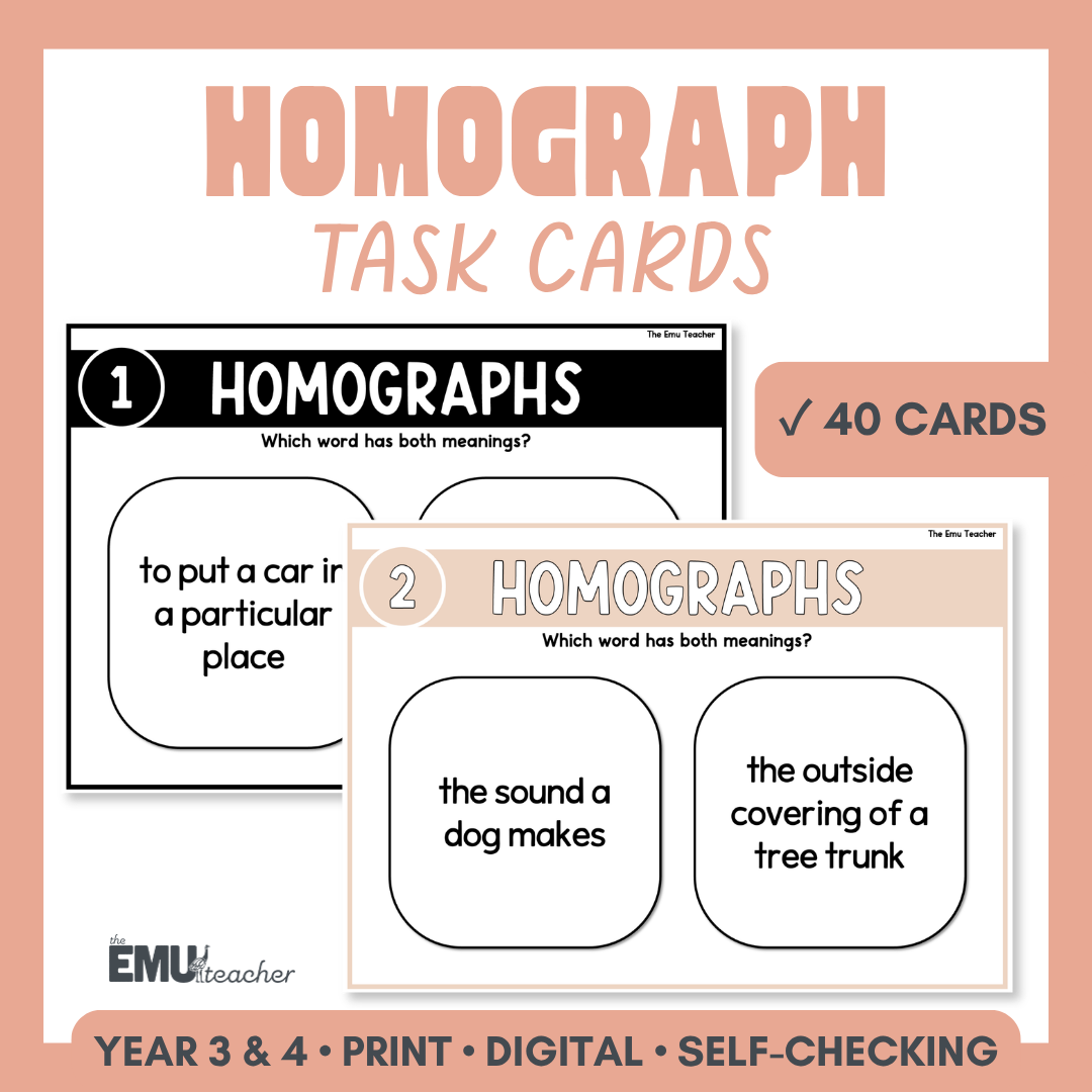 Homograph Task Cards