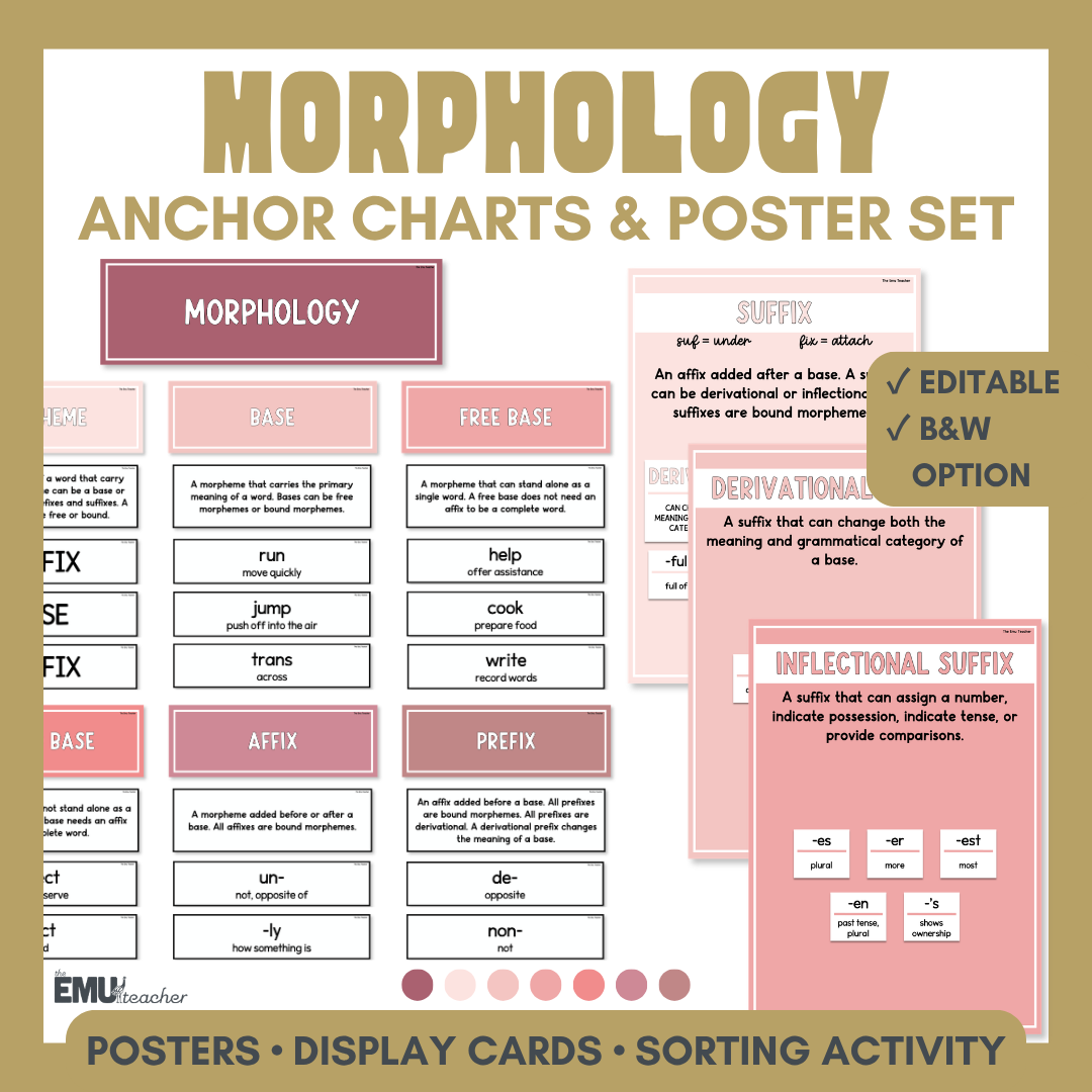 Morphology Anchor Chart & Poster Set | Rosy Haze