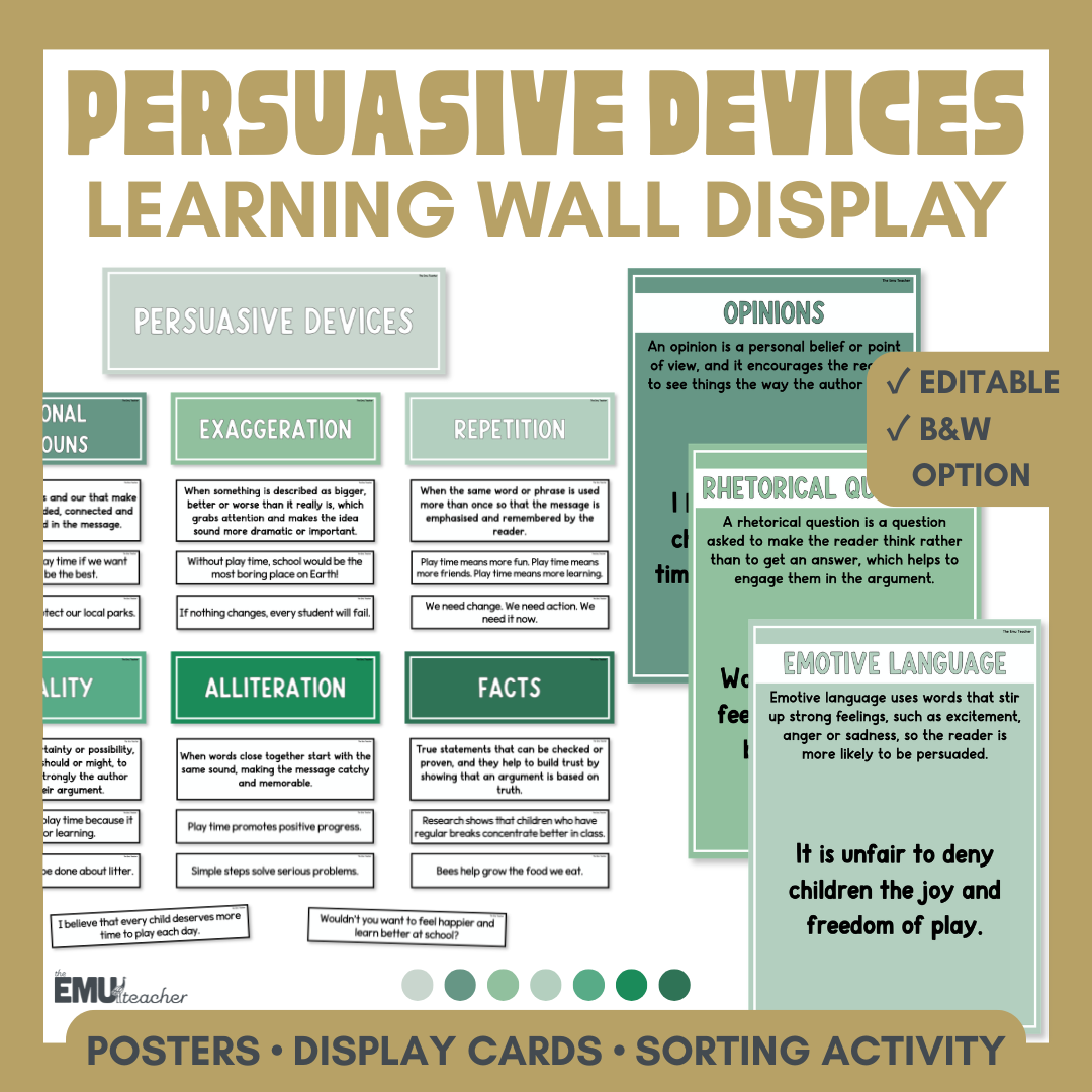 Persuasive Devices Anchor Chart & Poster Set | Forest