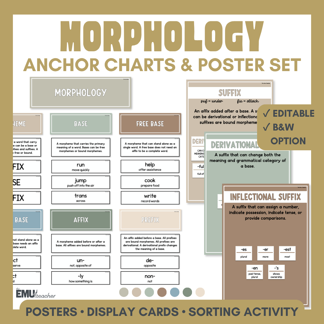 Morphology Anchor Chart & Poster Set | Natural