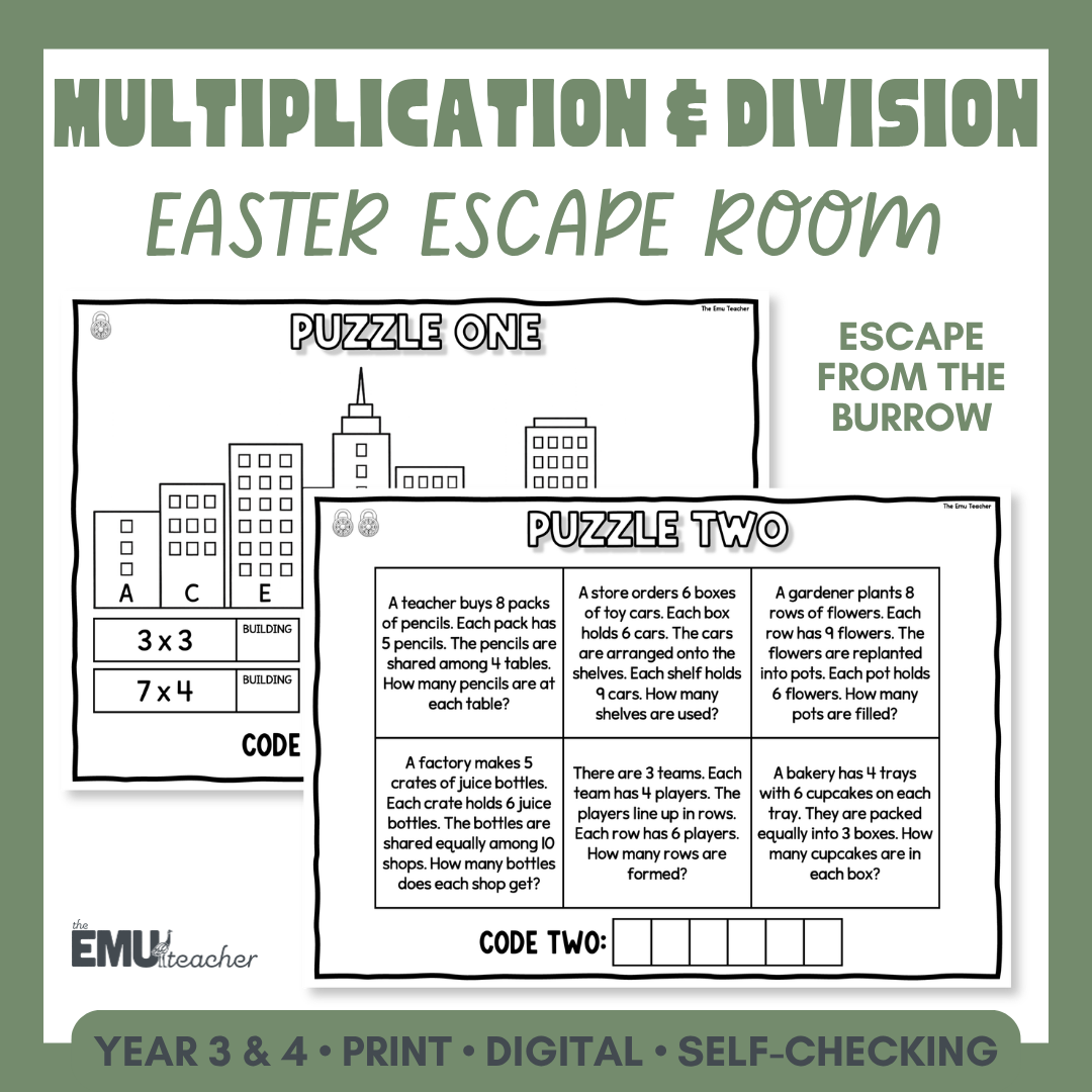Easter Multiplication & Division Escape Room | Year 3 & 4