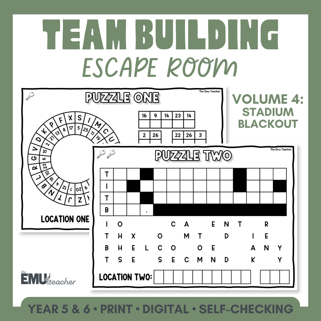 Year 5 & 6 Team Building Escape Room | Back To School Activities Volume 4