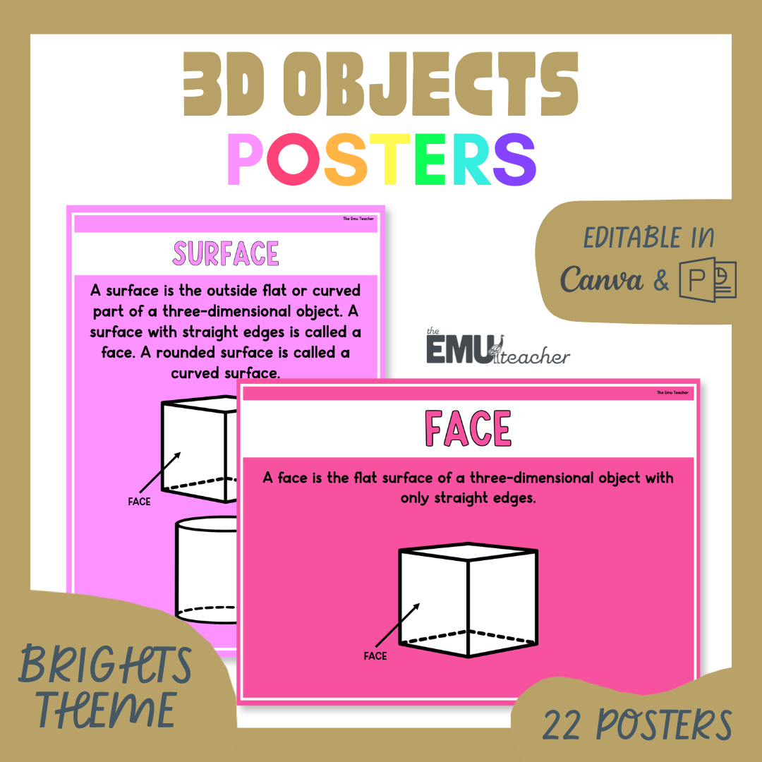3D Objects Posters Brights