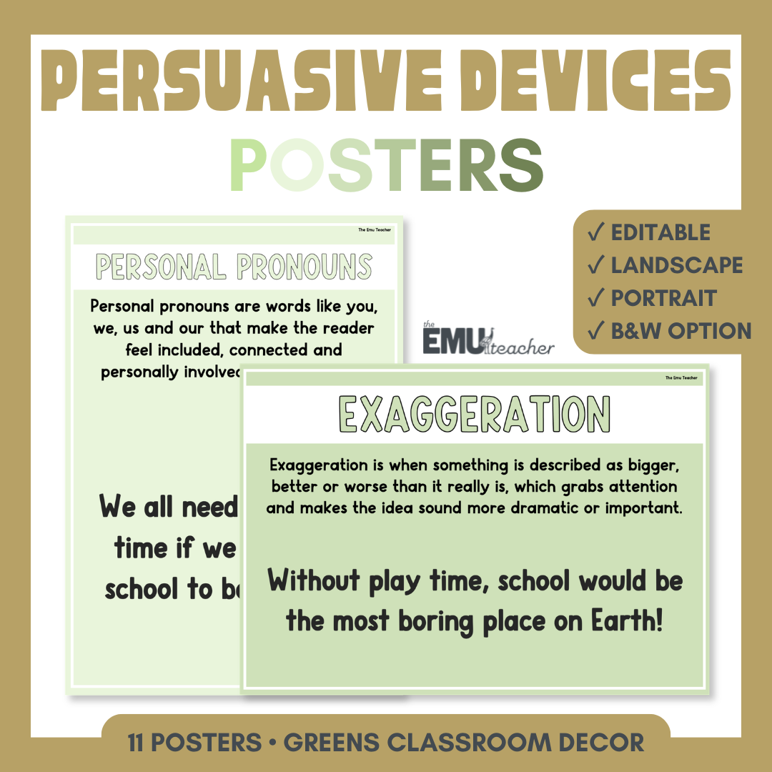 Persuasive Devices Posters | Greens