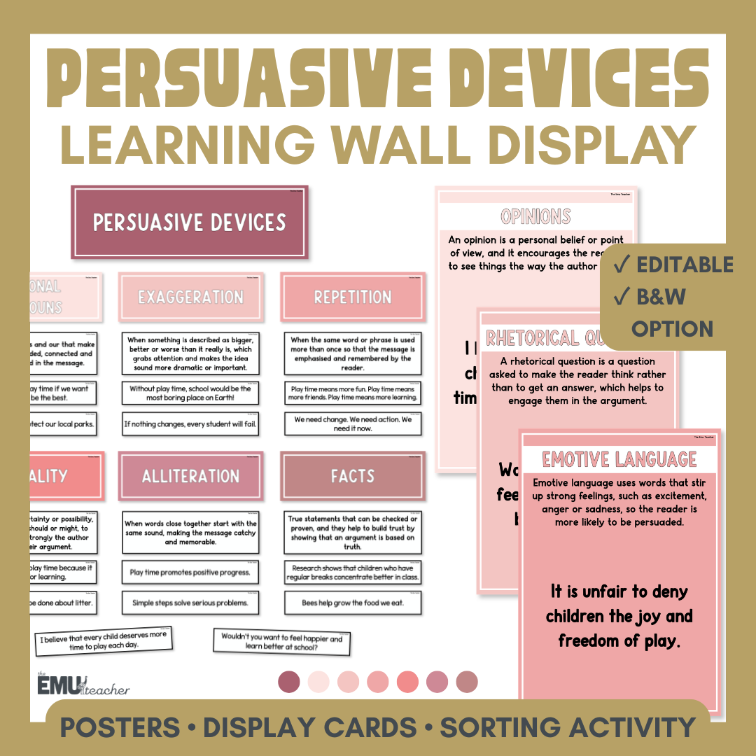 Persuasive Devices Anchor Chart & Poster Set | Rosy Haze