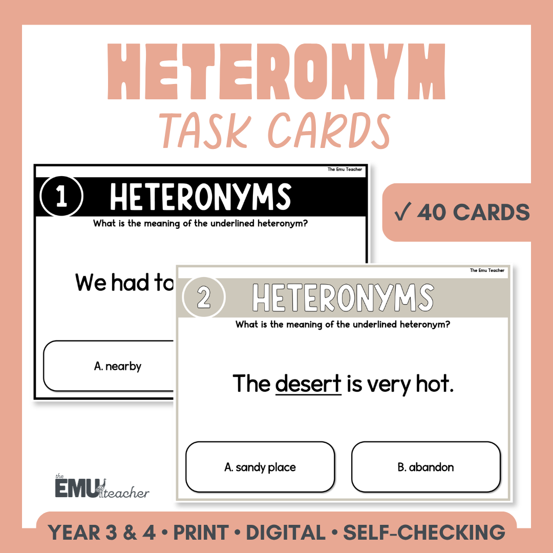 Heteronym Task Cards | Multiple Meaning Words