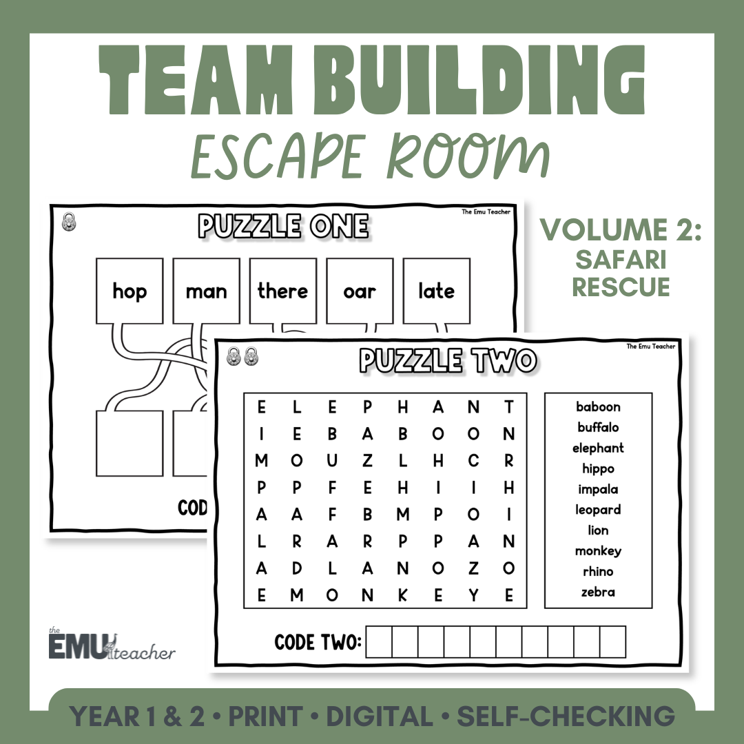 Year 1 & 2 Team Building Escape Room | Back To School Activities Volume 2