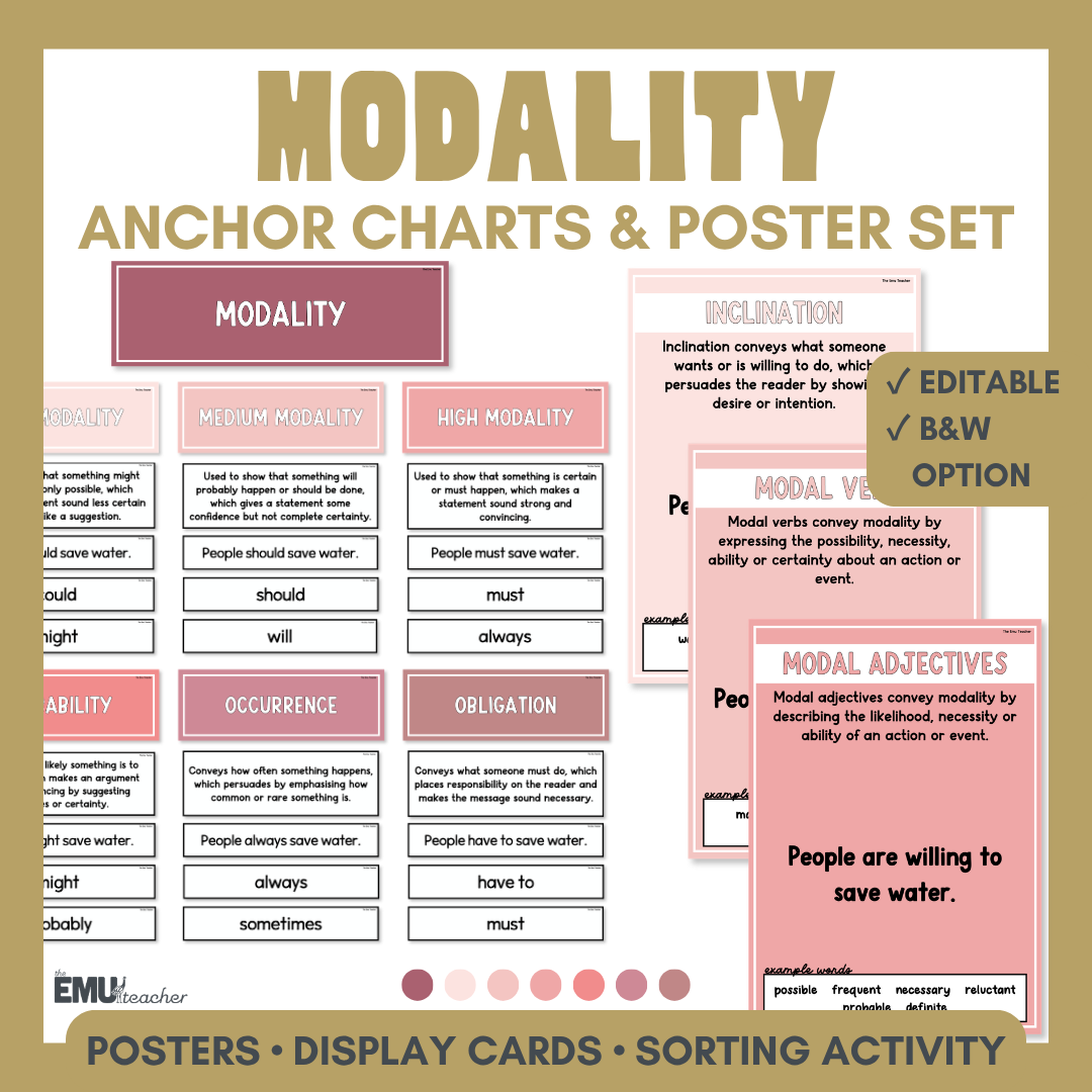 Modality Anchor Chart & Poster Set | Rosy Haze