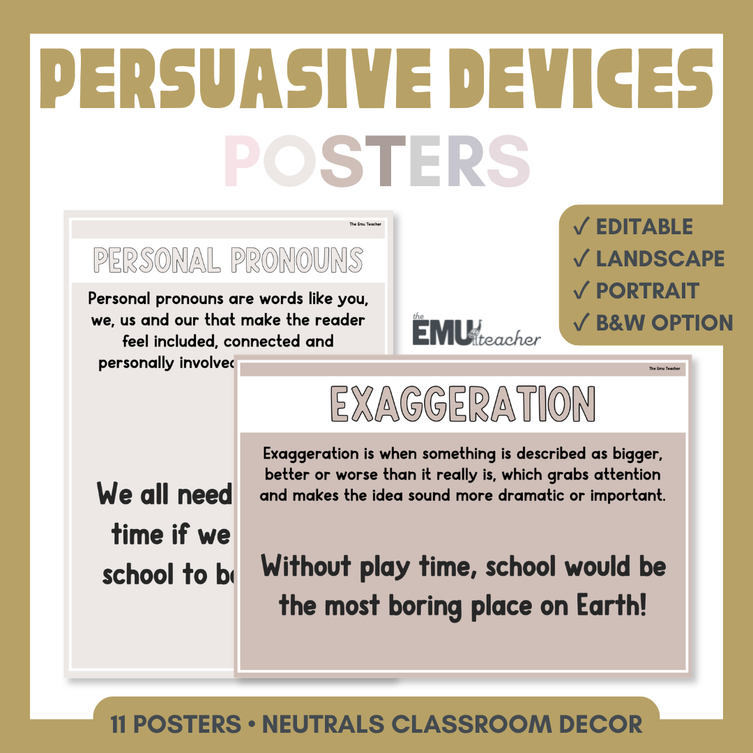 Persuasive Devices Posters | Neutrals