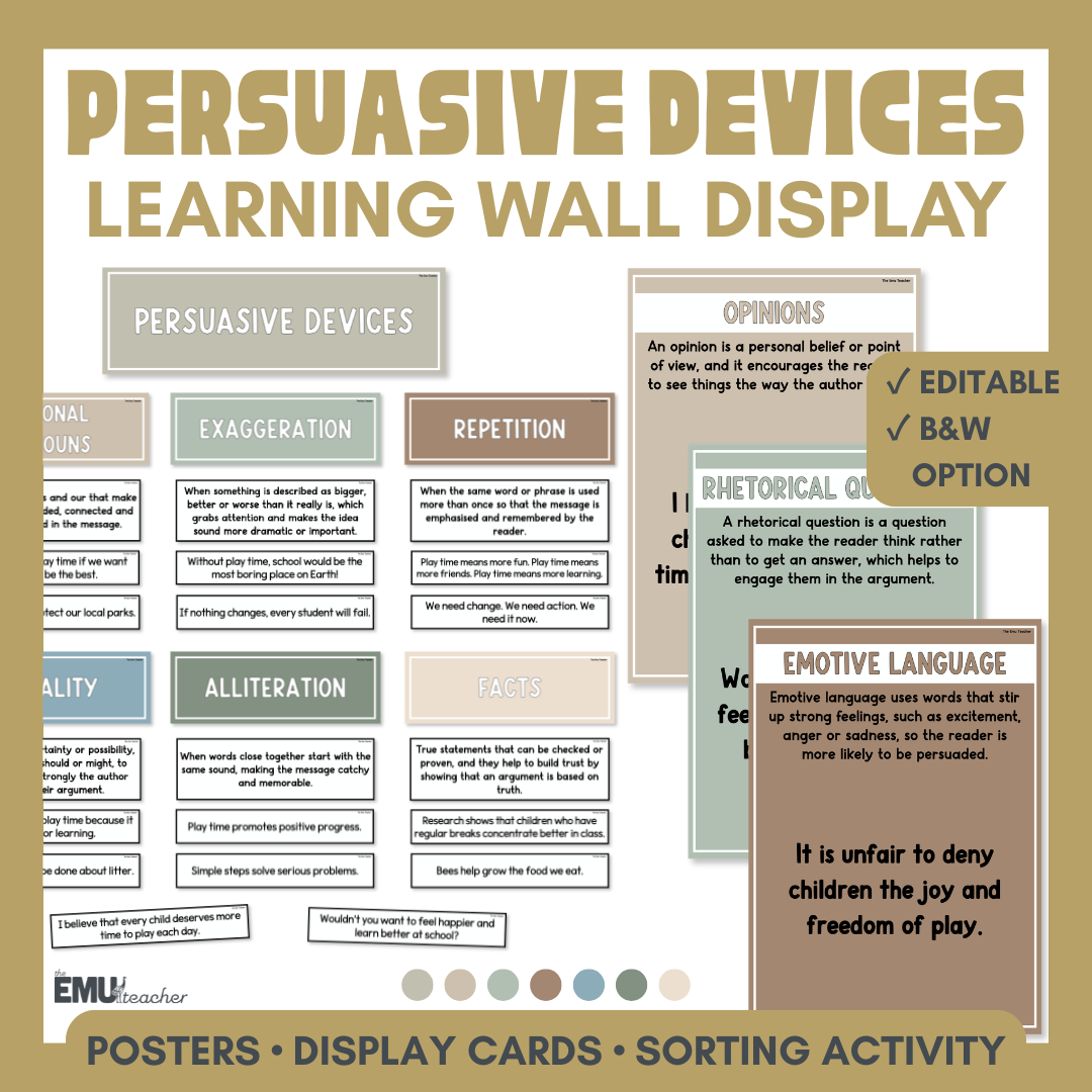Persuasive Devices Anchor Chart & Poster Set | Natural