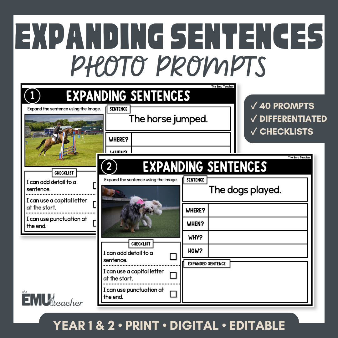Expanding Sentences Photo Prompts | Adding Detail to Sentences