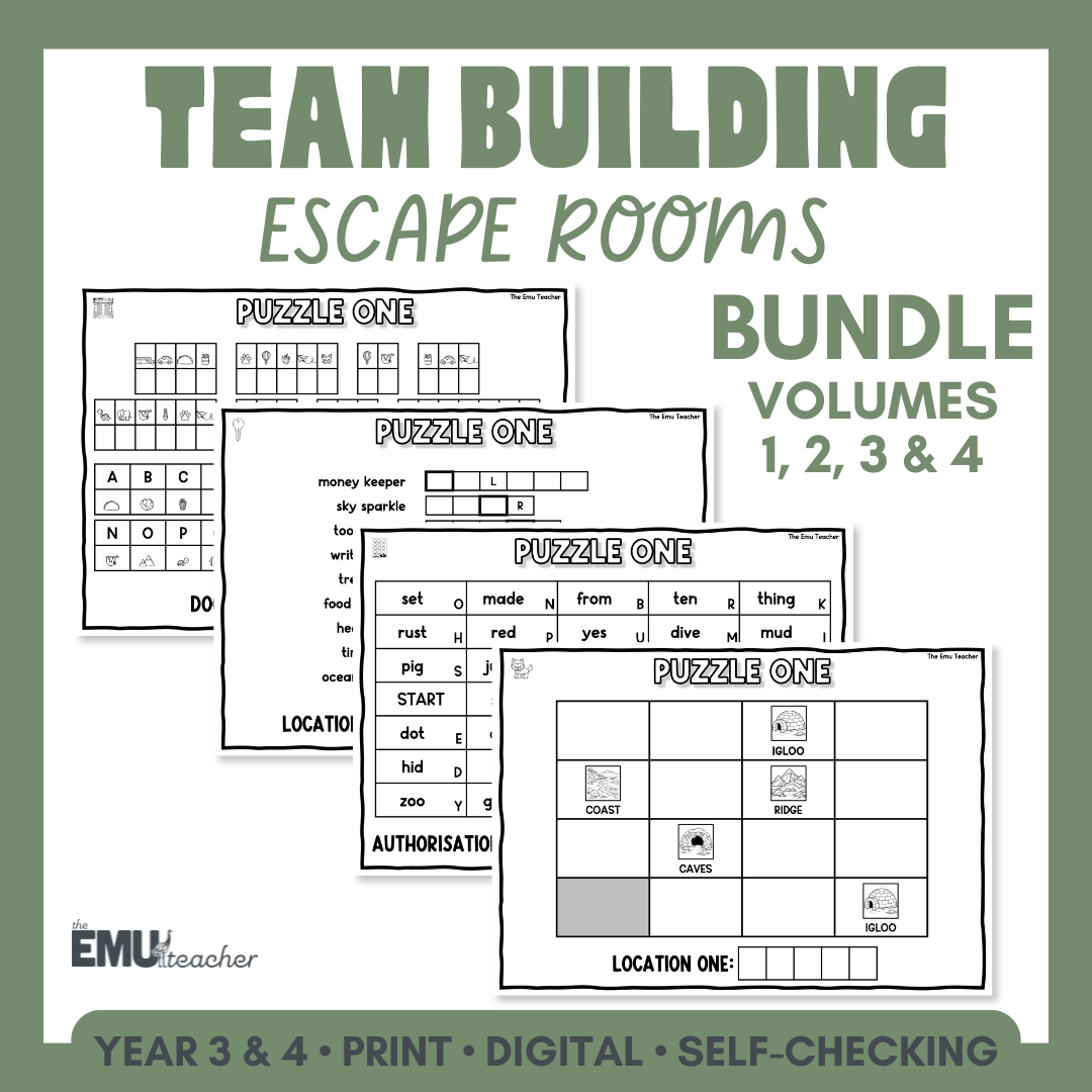 Year 3 & 4 Team Building Escape Room Bundle | Back To School Activities