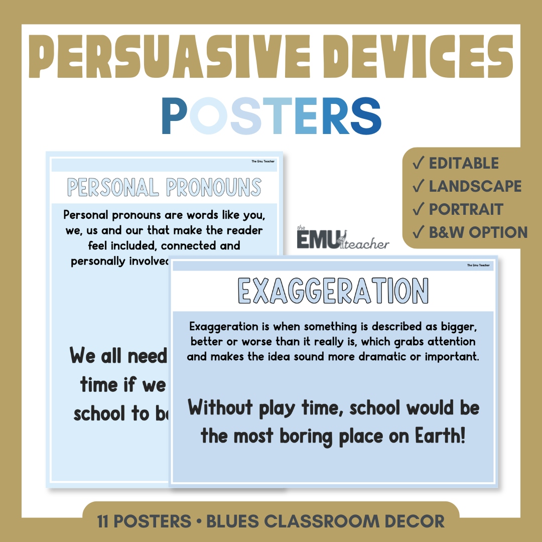 Persuasive Devices Posters | Blues