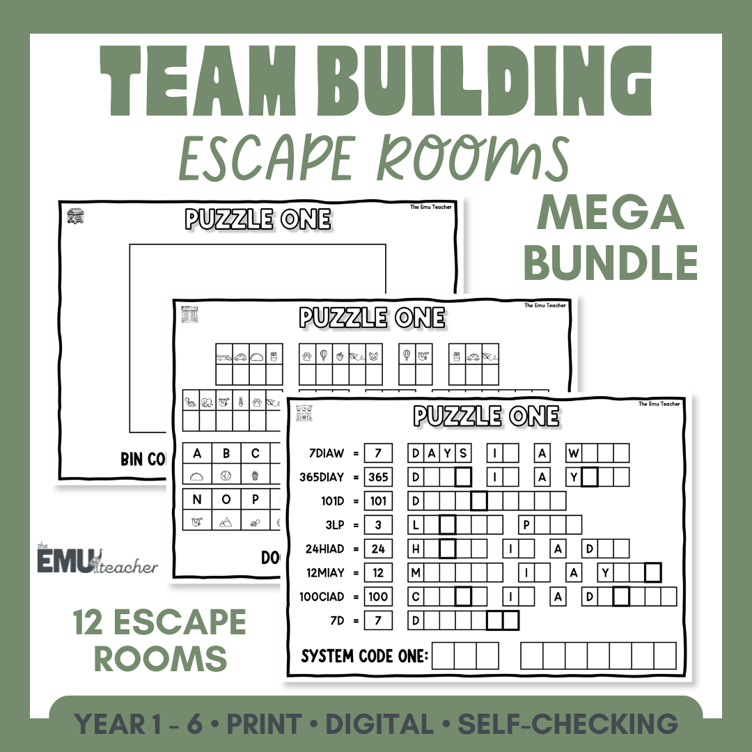 Years 1 - 6 Team Building Escape Room Bundle | Back To School Activities