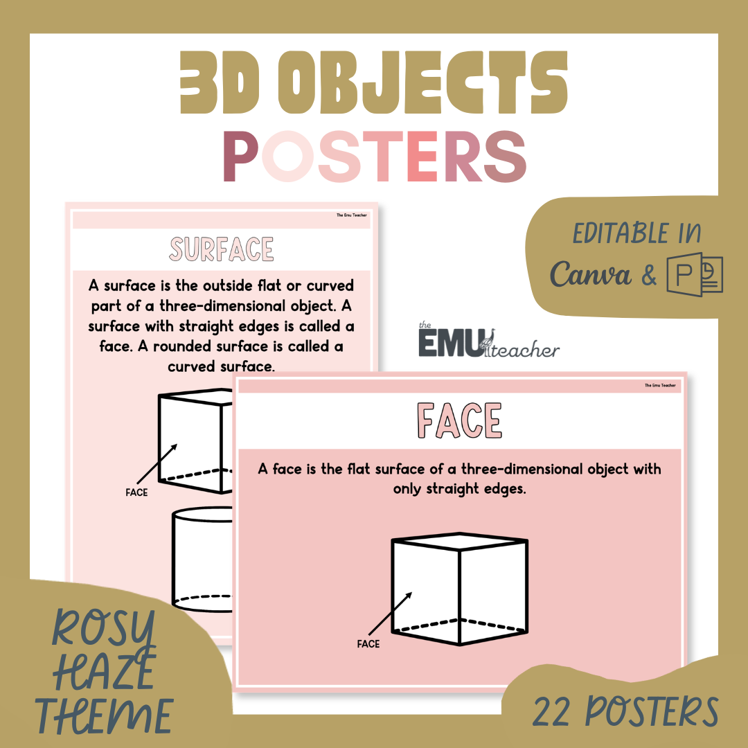 3D Objects Posters Rosy Haze