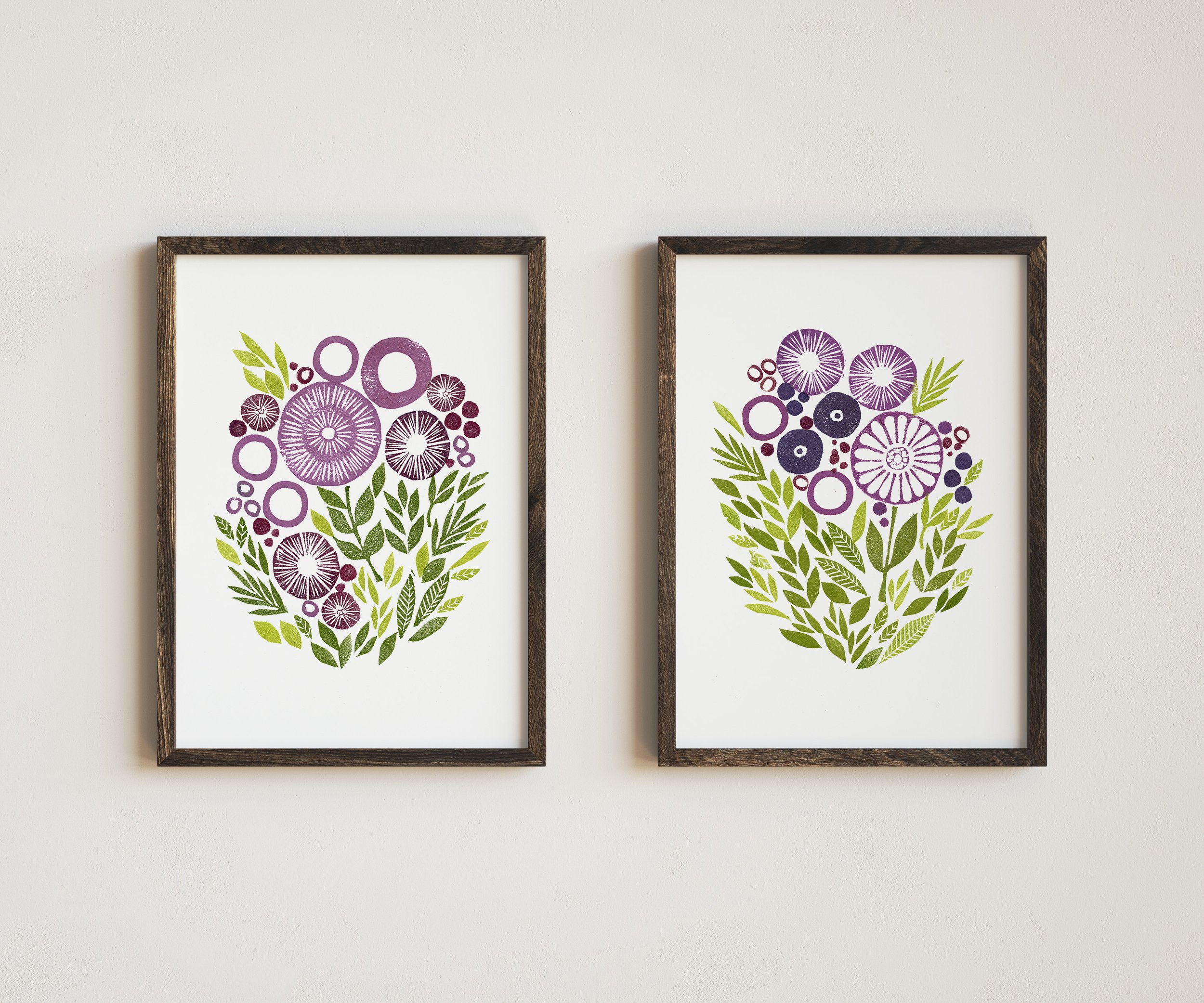 Violet Florals - Art Prints