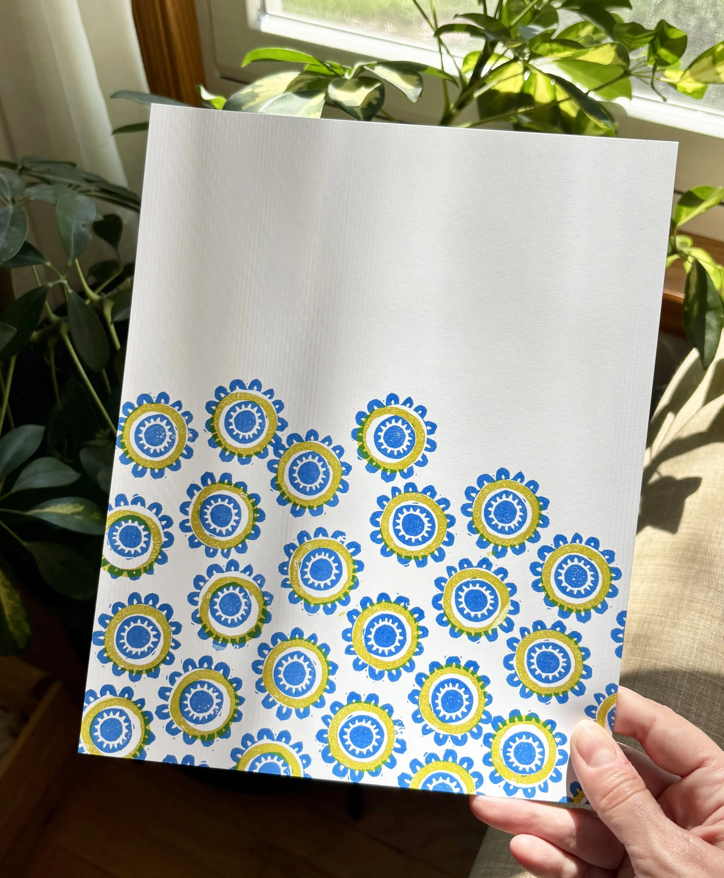 Blue and Gold Medallion Pattern - Art Print